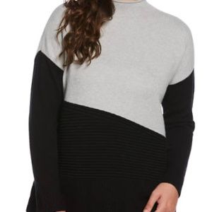 Rafaella Women's Color Block Funnel Neck Sweater